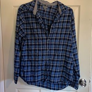 Eddie Bauer Blue Checked Button Up Flannel